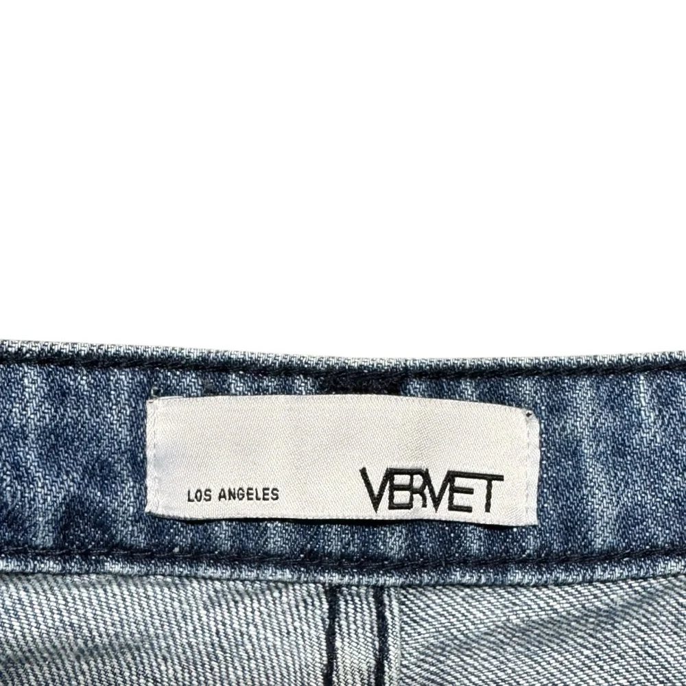 Vervet High Rise Distressed Jean Shorts Womens Small‎ Blue Denim #VT371 Cotton